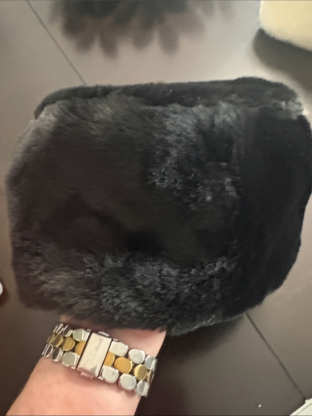 Black Faux Fur Winter Hat women’s